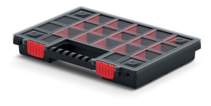 Plastový organizér NORS 14, 5 kusov, 34x25x5cm, čierna/transparentná