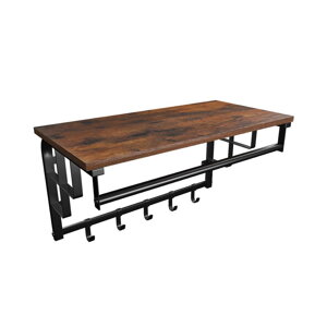 Vešiak na stenu HENRY, 66x30x27cm, čierna/hnedá Vešiak na stenu HENRY, 66x30x27cm, čierna/hnedá