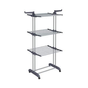 Sušiak na bielizeň ELTON so 4 úrovňami na kolieskach, 76x172x50cm, šedá Sušiak na bielizeň ELTON so 4 úrovňami na kolieskach, 76x172x50cm, šedá