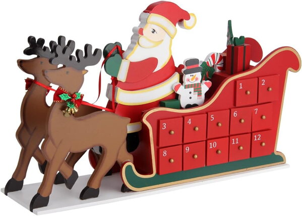 Adventný kalendár  NIKOLAS, 52x31x13cm, viacfarebná