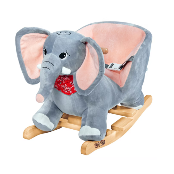 Hojdacia hračka slon VICTOR s bezpečnostným pásom, šedá
