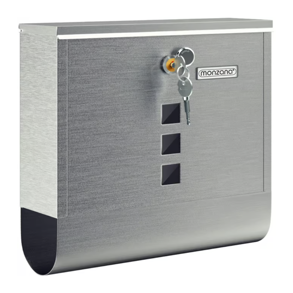 Poštová schránka s valcom na noviny POST, 30,5x10x33,5cm, strieborná