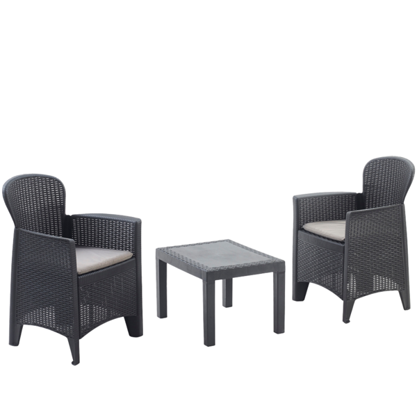 Záhradný set AKITA, 3-dielny, antracitová