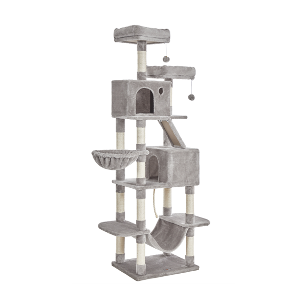 Mačací strom PANTHER, 60x50x206cm, šedá