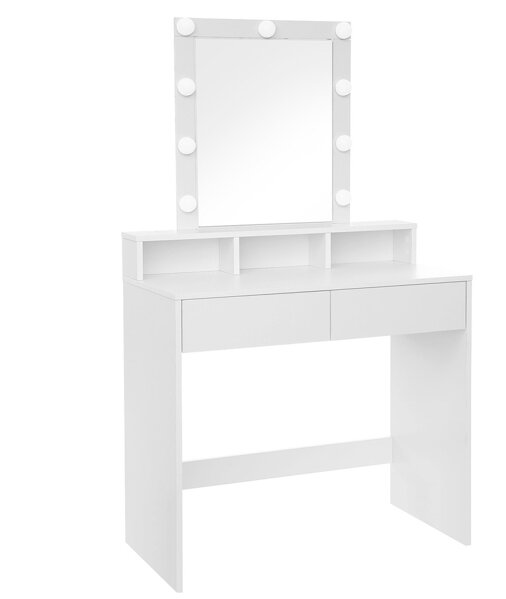 Toaletný stolík VANESA s osvetlením, 80x40x145cm, biela